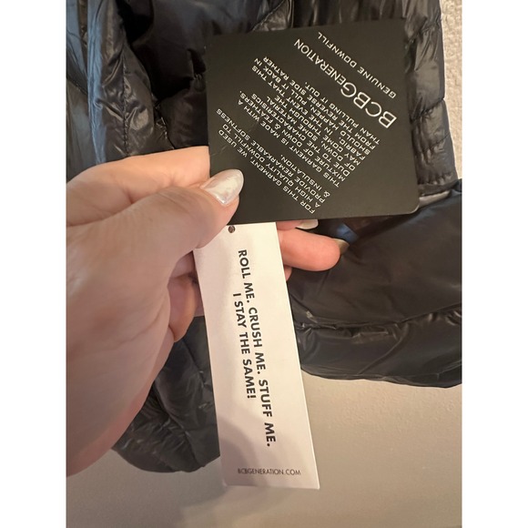 BCBGeneration Packable Down Puffer Jacket Lightweight Hooded‎ Gray XL - Picture 5 of 8